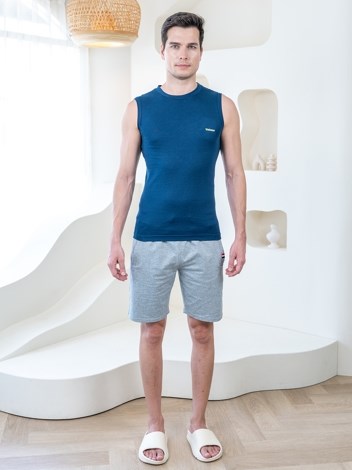 Valour Mega Soft Pure 100% Combed Cotton Round Neck Sleeveless Vest - Airforce Blue