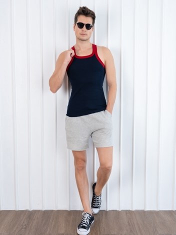 Xylo 333 RN Soft Pure 100% Combed Cotton Round Neck Sleeveless Gym Vest - Navy