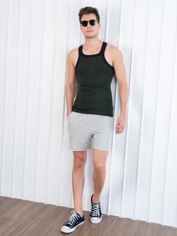 Xylo 333 RN Soft Pure 100% Combed Cotton Round Neck Sleeveless Gym Vest - Olive