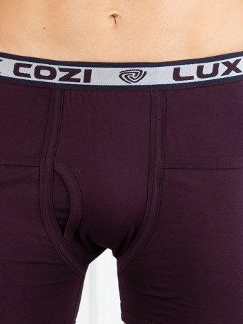 Cozi Long Pocket Solid  Premium Combed Cotton Trunk with Ultra Soft Waistband - Wine