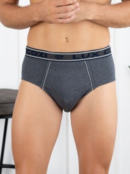Bighsot Basic Premium Combed Cotton Brief with Ultra Soft Waistband - Dark Grey