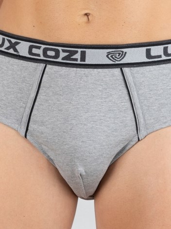Bighsot Basic Premium Combed Cotton Brief with Ultra Soft Waistband - Grey Melange