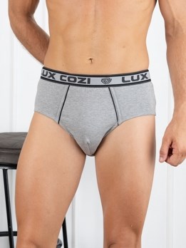 Bighsot Basic Premium Combed Cotton Brief with Ultra Soft Waistband - Grey Melange