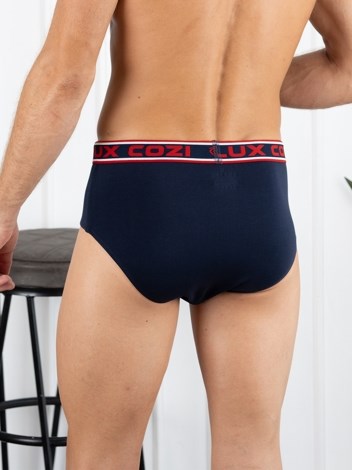 Bighsot Basic Premium Combed Cotton Brief with Ultra Soft Waistband - Navy Blue