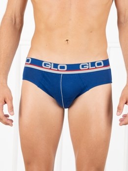 Cozi Glo Premium Combed Cotton Ultra Soft Outer Elastic Brief - Blue