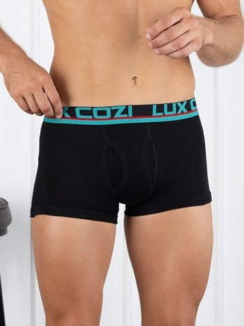 Cozi Glo Premium Combed Cotton Ultra Soft Outer Elastic Mini Trunk - Black