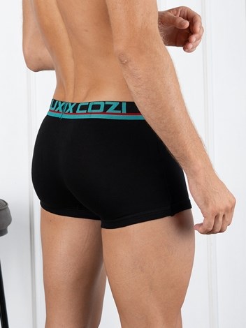 Cozi Glo Premium Combed Cotton Ultra Soft Outer Elastic Mini Trunk - Black