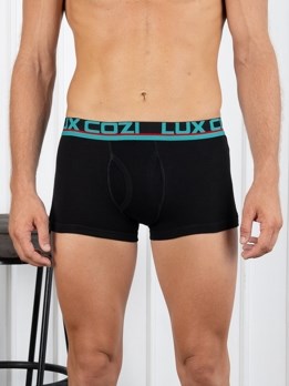 Cozi Glo Premium Combed Cotton Ultra Soft Outer Elastic Mini Trunk - Black