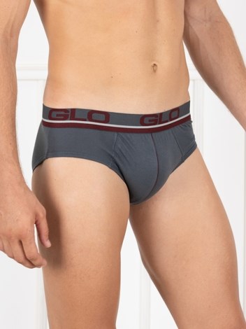 Cozi Glo Premium Combed Cotton Ultra Soft Outer Elastic Brief - Charcoal Melange