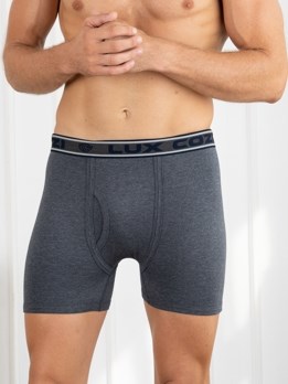 Cozi Rib Premium Combed Cotton with Ultra Soft Waistband Long Trunk - Charcoal Melange