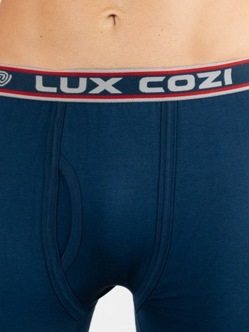 Cozi Rib Premium Combed Cotton with Ultra Soft Waistband Long Trunk - Airforce Blue