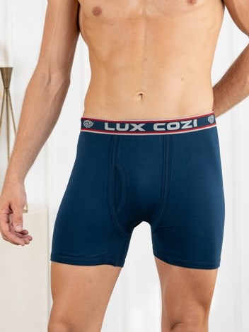 Cozi Rib Premium Combed Cotton with Ultra Soft Waistband Long Trunk - Airforce Blue