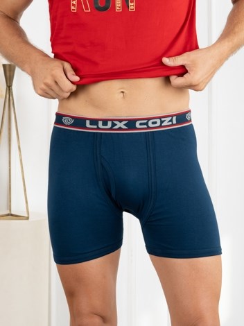 Cozi Rib Premium Combed Cotton with Ultra Soft Waistband Long Trunk - Airforce Blue