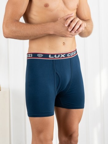 Cozi Rib Premium Combed Cotton with Ultra Soft Waistband Long Trunk - Airforce Blue