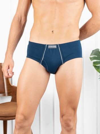 Cozi Mexx  Premium Combed Cotton Front Open Inner Elastic Brief - Airforce Blue