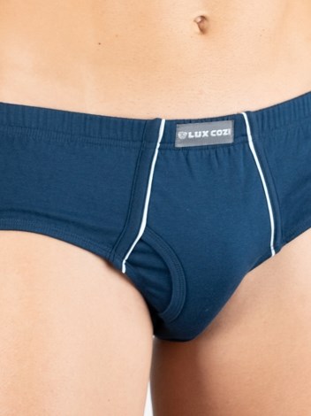 Cozi Mexx  Premium Combed Cotton Front Open Inner Elastic Brief - Airforce Blue
