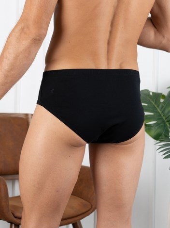 Cozi Mexx  Premium Combed Cotton Front Open Inner Elastic Brief - Black