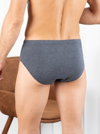 Cozi Mexx  Premium Combed Cotton Front Open Inner Elastic Brief - Charcoal Melange