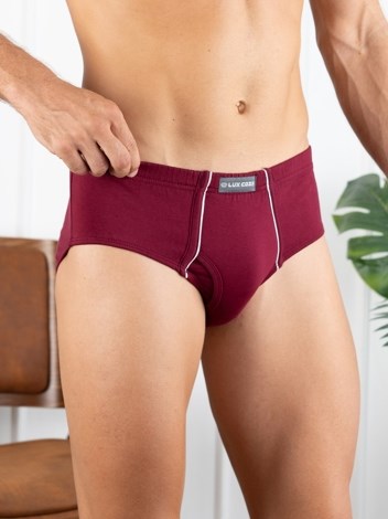Cozi Mexx  Premium Combed Cotton Front Open Inner Elastic Brief - Maroon