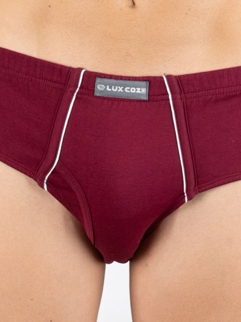 Cozi Mexx  Premium Combed Cotton Front Open Inner Elastic Brief - Maroon