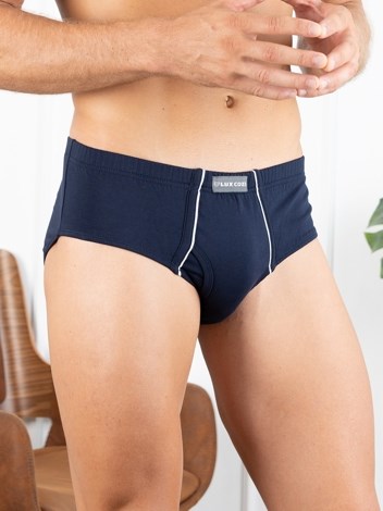 Cozi Mexx  Premium Combed Cotton Front Open Inner Elastic Brief - Navy Blue