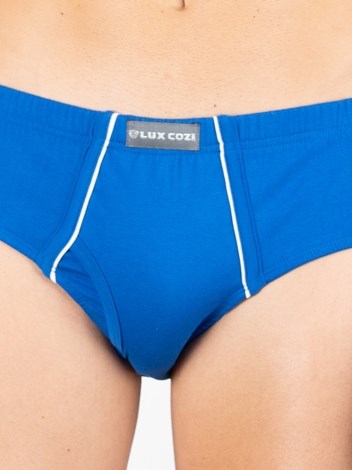 Cozi Mexx  Premium Combed Cotton Front Open Inner Elastic Brief - Royal Blue