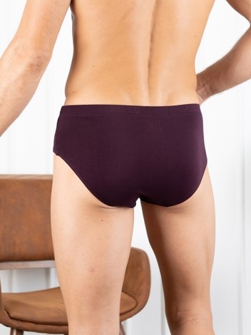 Cozi Mexx  Premium Combed Cotton Front Open Inner Elastic Brief - Wine