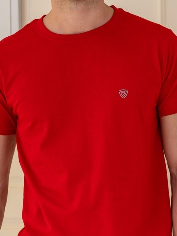 COZI 2112 Soft Pure 100% Combed Cotton Round Neck Half Sleeve T-Shirt - Red