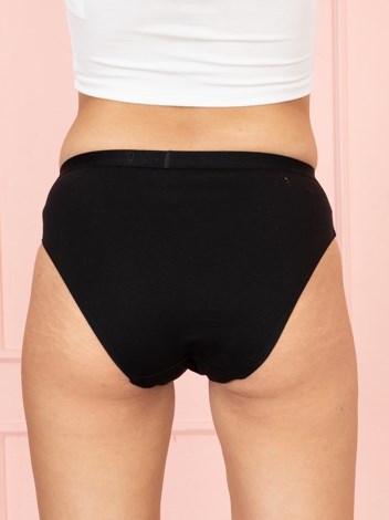 Touch panty Soft Pure 100% Combed Cotton Mid waist hipster Panty - Baby Pink and Black (Pack of 2)