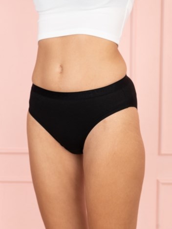 Touch panty Soft Pure 100% Combed Cotton Mid waist hipster Panty - Baby Pink and Black (Pack of 2)