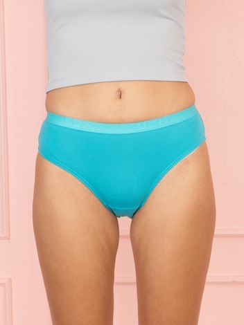 Touch panty Soft Pure 100% Combed Cotton Mid waist hipster Panty - Maroon and Cyan Blue (Pack of 2)