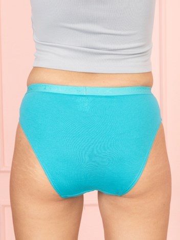 Touch panty Soft Pure 100% Combed Cotton Mid waist hipster Panty - Maroon and Cyan Blue (Pack of 2)