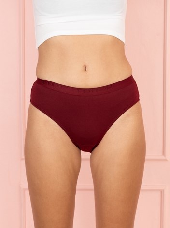 Touch panty Soft Pure 100% Combed Cotton Mid waist hipster Panty - Maroon and Light Blue (Pack of 2)