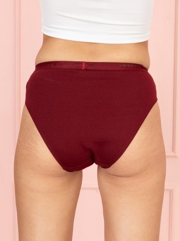 Touch panty Soft Pure 100% Combed Cotton Mid waist hipster Panty - Maroon and Light Blue (Pack of 2)