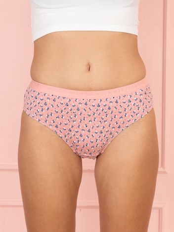 Touch panty Soft Pure 100% Combed Cotton Mid waist hipster Printed Panty - (Pack of 2)