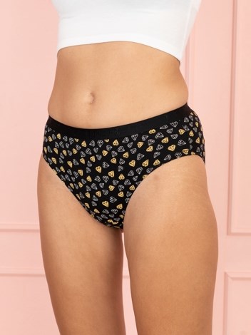 Touch panty Soft Pure 100% Combed Cotton Mid waist hipster Printed Panty - (Pack of 2)