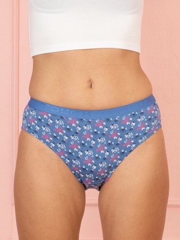 Touch panty Soft Pure 100% Combed Cotton Mid waist hipster Printed Panty - (Pack of 2)