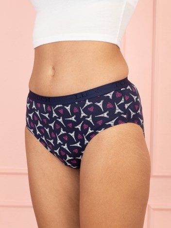 Touch panty Soft Pure 100% Combed Cotton Mid waist hipster Printed Panty - (Pack of 2)