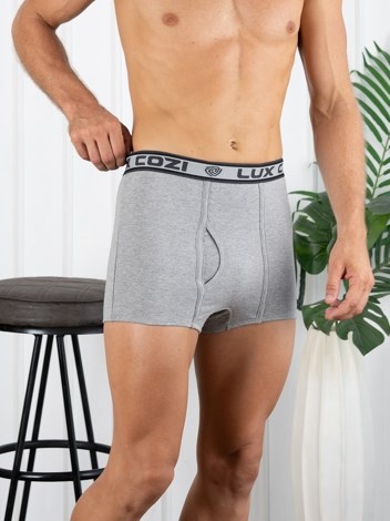 Bigshot Semi Long Soft Combed Cotton Mini Trunk with Ultrasoft Waistband - Grey Melange