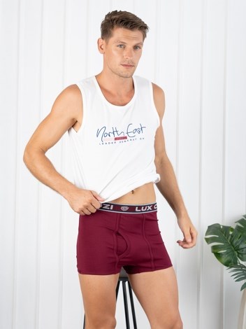 Bigshot Semi Long Soft Combed Cotton Mini Trunk with Ultrasoft Waistband - Maroon