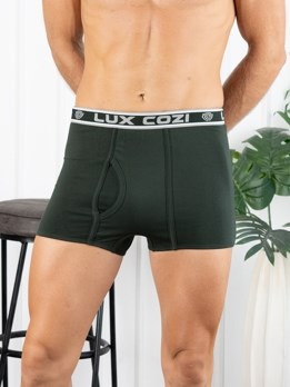 Bigshot Semi Long Soft Combed Cotton Mini Trunk with Ultrasoft Waistband - Green