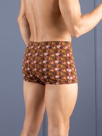 Bigshot Semi Long Inner Elastic Soft Combed Cotton Mini Trunk with Ultra soft Waistband - Printed