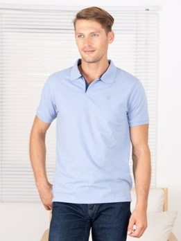 COZI 2121 Super Soft Combed Cotton Regular Fit Polo T-Shirt - Oxford Blue