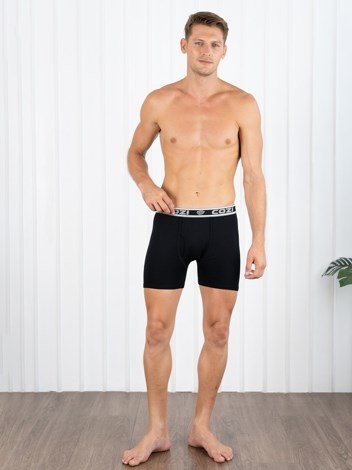 Bigshot Long Soft Combed Cotton Long Trunk with Ultrasoft Waistband - Black