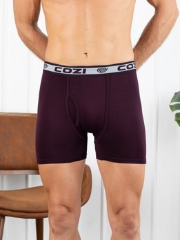 Bigshot Long Soft Combed Cotton Long Trunk with Ultrasoft Waistband - Wine