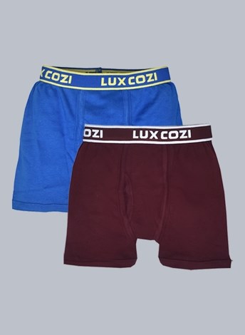 Cozi Boyz Soft Combed Cotton Outer Elastic Interlock Drawer with Ultrasoft Waistband - Assorted (Pack of 2)