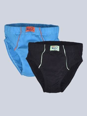 Cozi Boyz Plain Brief Soft Combed Cotton Inner Elastic with Ultra soft Waistband - Assorted (Pack of 2)