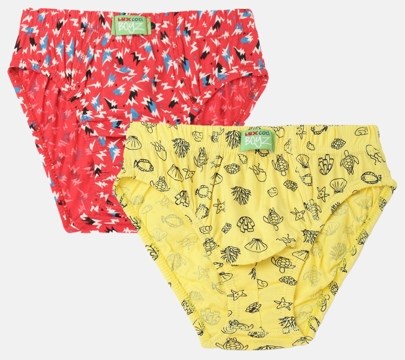 Cozi Boyz Print Brief Soft Combed Cotton Inner Elastic with Ultrasoft Waistband - Assorted (Pack of 2)
