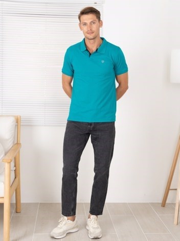 COZI 2121 Super Soft Combed Cotton Regular Fit Polo T-Shirt - Sea Green