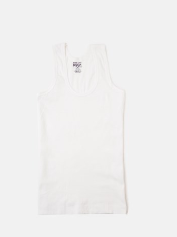 Cozi Boyz Soft Pure 100% Combed Cotton Round Neck Sleeveless Vest - White